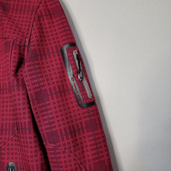 Point Zero Red Hooded Jacket Raincoat Windbreaker Size M - Picture 4 of 10